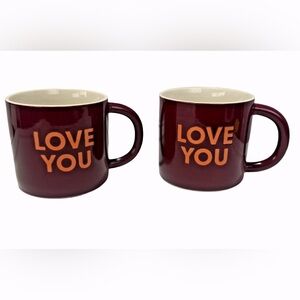 Room Essentials Love You Fuchsia Mugs Set Of 2 Dishwasher/Microwave Safe
NEW NIB